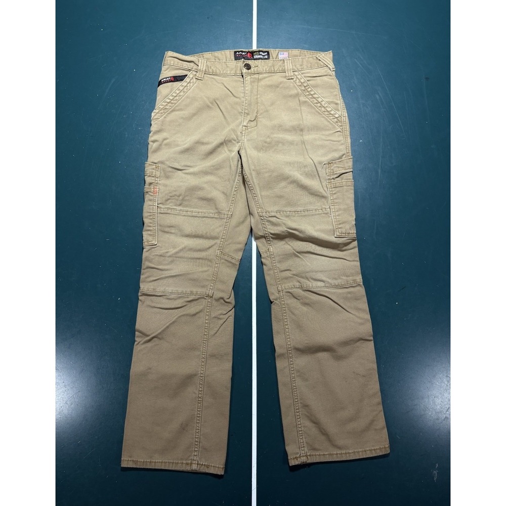 Ariat FR Flame Resistant M5 Straight Leg Cordura Cargo Work Pants Tan Men 34x30
